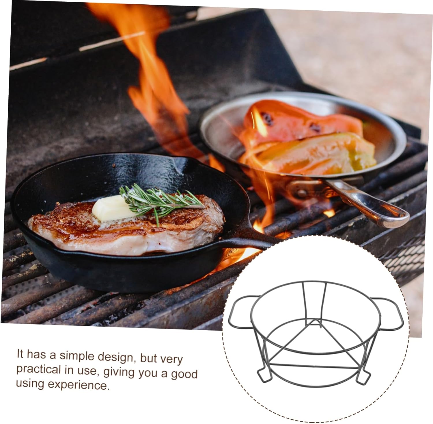 POPETPOP Countertop Burner Rack Multi-Function Burner Rack Reusable Burner Rack Grill Stove Accessory Metal