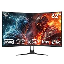 KTC Monitor Gaming Curvo 32 Pollici | QHD@185Hz (OC) | 1ms | Pannello HVA, Curvatura 1500R | 96% DCI-P3, 99% sRGB, 1,07 Miliardi di Colori | HDR10 | VESA 100×100mm | Low Blue Light | H32S5