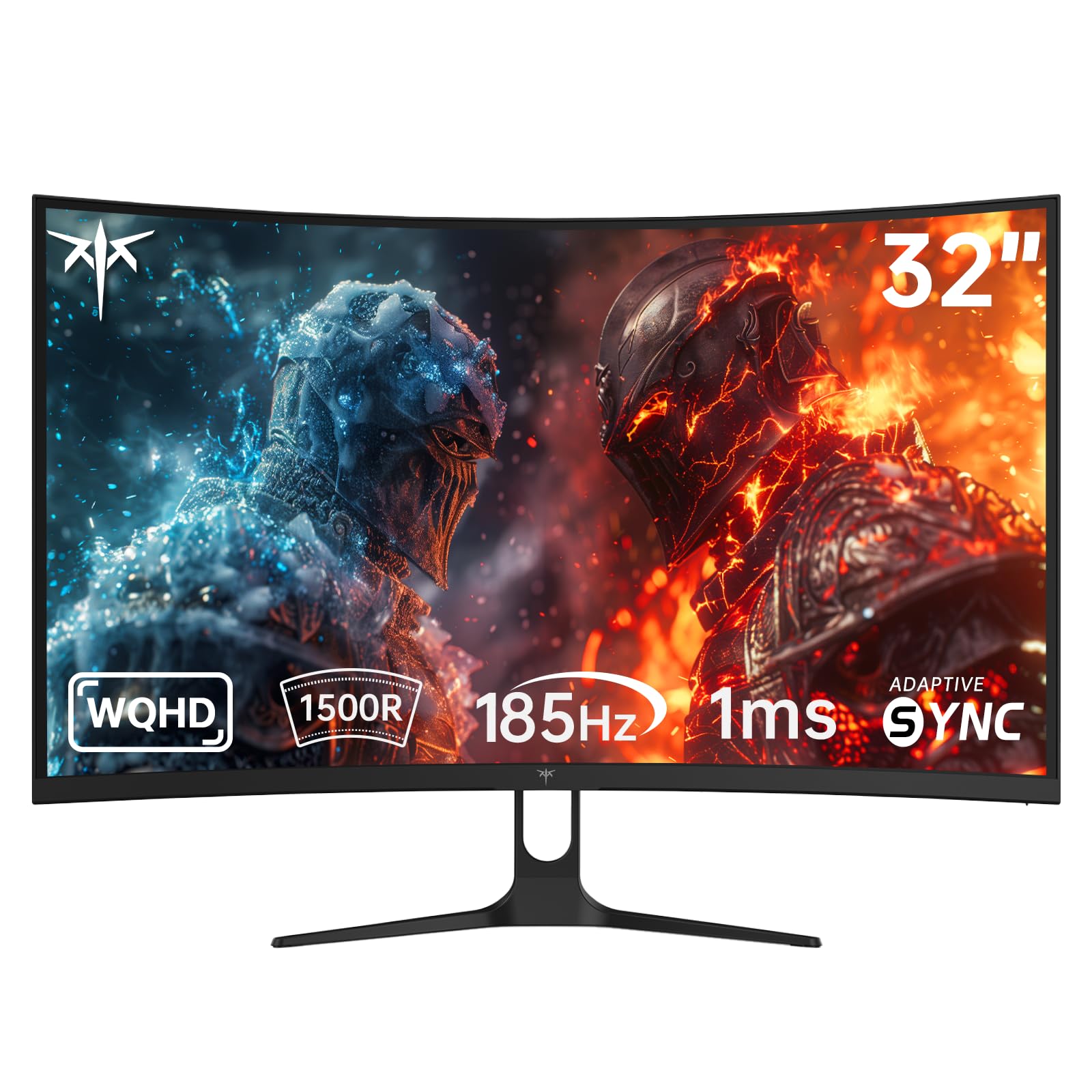 KTC Monitor Gaming Curvo 32 Pollici | QHD@185Hz (OC) | 1ms | Pannello HVA, Curvatura 1500R | 96% DCI-P3, 99% sRGB, 1,07 Miliardi di Colori | HDR10 | VESA 100×100mm | Low Blue Light | H32S5