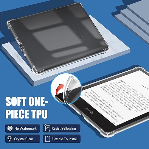 Miniatura 3 de CoBak Funda transparente para Kindle Paperwhite de 12 generación 2024 (7 pulgadas) y Kindle Colorsoft Signature Edition (7 pulgadas), cubierta
