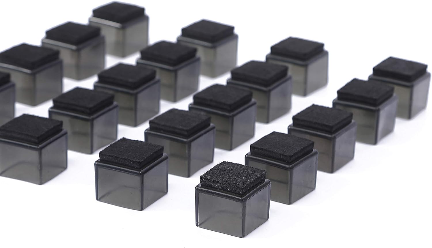 Chair Leg Caps Furniture Felt Pads Bottom Furnigear Silicone Chair Leg Floor Protectors Square Hardwood Floor Protectors (7/8", Black-20 Pack)