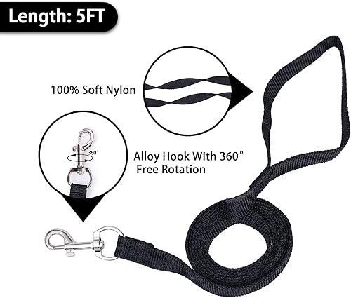 Miniatura 5 de FOZZA Juego de arnés y correa para perro, sin tirones, arnés reflectante ajustable para cachorros con malla transpirable, arnés de chaleco para