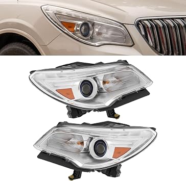Headlight for 2013-2017Buick Enclave Base/Convenience NON-Leather/Premium Models Without AFS,2014Buick Left & Right Halogen/LED/HID Head Light,2013Buick Driver & Passenger Side Front Head Lamp