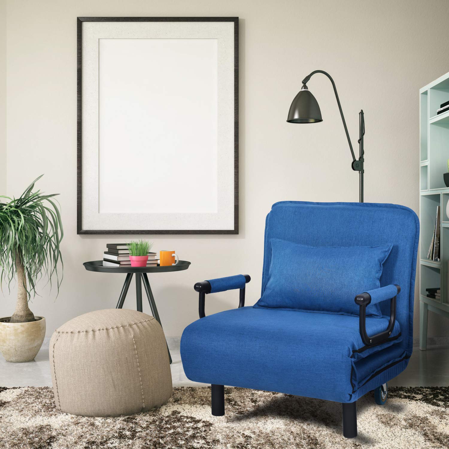 Convertible Sofa Bed Sleeper Chair with Wheels, Modern Chaise Lounge 5