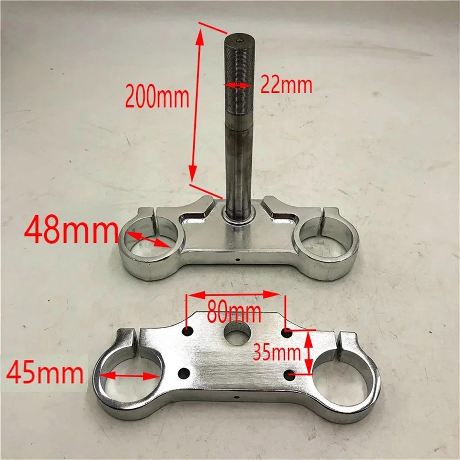 suspensión neumática trasera amortiguadores Horquilla Delantera Invertida 710Mm Motocicleta Dispositivo Absorción Impactos 45Mm/48Mm Placa Superior Inferior CRF KLX(BLACK 12MM AXLE HOLE)