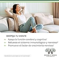 Vista 5 de Double Wood - Cápsulas de suplemento de hongo melena de león, suministro de 2 meses (120 cápsulas), para apoyo cerebral y salud inmunológica