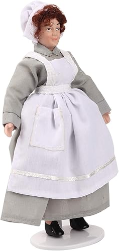 Miniatura 2 de RiToEasysports Doll People, casa de muñecas miniatura de porcelana modelo de decoración con soporte para edificios de casa de Doullhouse a escala