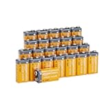 24-Pack 9V Alkaline Batteries, 5-Year Shelf Life - for Smoke/CO Detector, Electronics & Audio
