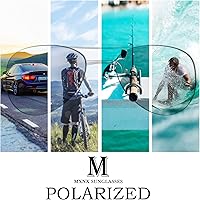 Vista 6 de mxnx Gafas de sol de aviador para hombre, polarizadas, protección UV, ligeras, para conducir, pesca, deportes, MX208