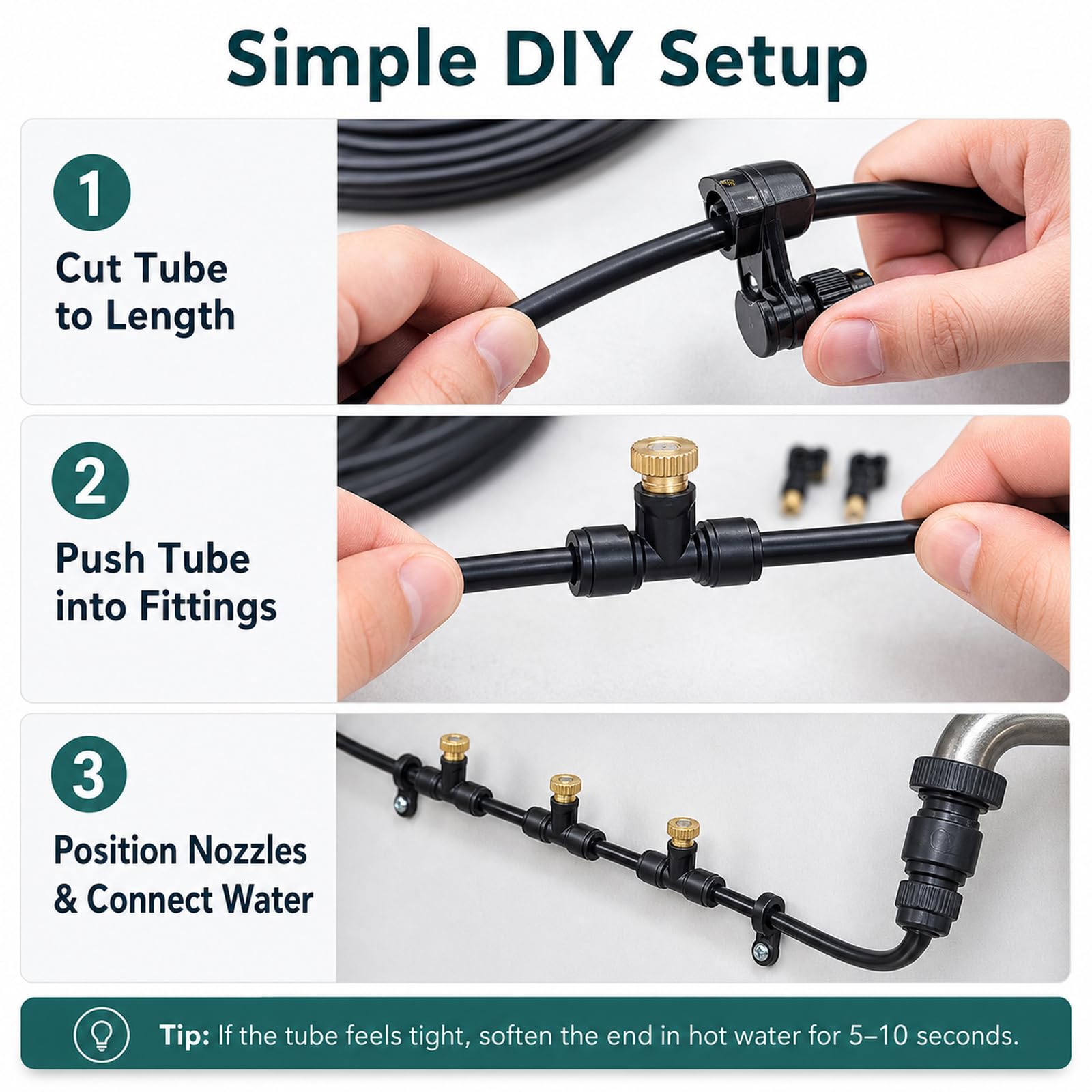 System Irrigazione Automatica,Sprinkler Irrigazione System,Kit Irrigazione Goccia Giardino,Leak-Proof And Rust-Proof,Prevent Leakage,Suitable for Patios And Potted Plants