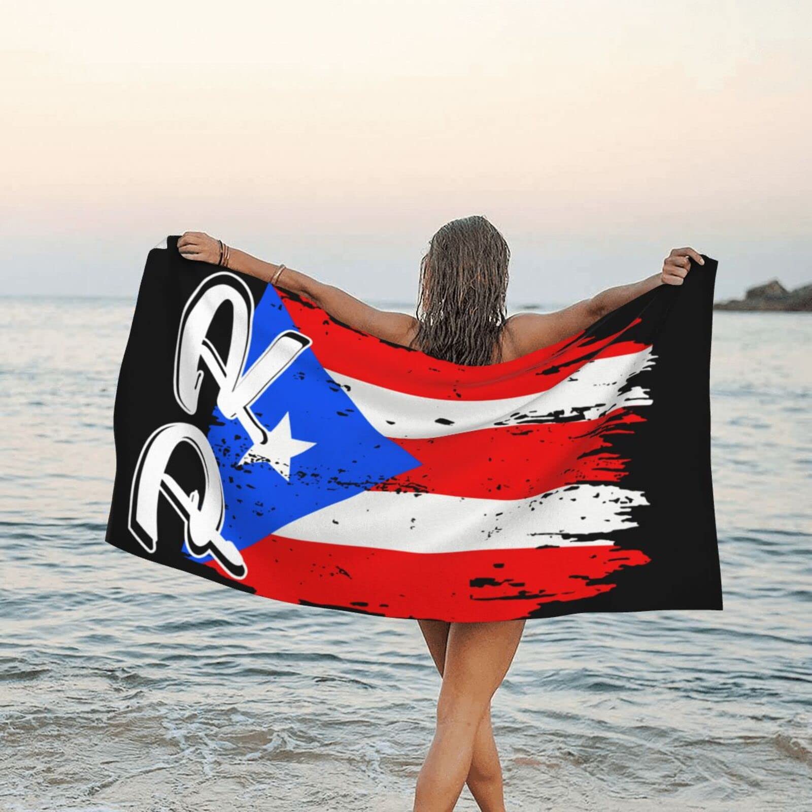 Serviette de plage Porto Rico grand drap de bain pour piscine et camping