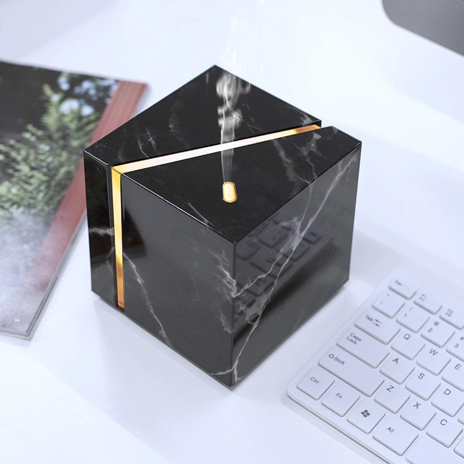 Humidifier 200ml Bedroom Essential Humidifier Diffuser Baby Humidifier with Auto Shut Off Super Quiet Ultra Humidifier with Light Air Humidifier (Color : White) (Black)