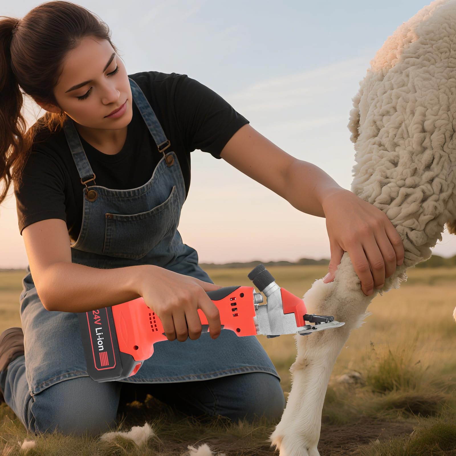 Cisaille électrique pour moutons 550 W avec batteries de 13000 mAh, ciseaux à moutons électriques professionnels sans fil, compatibles avec alpagas, animaux, moutons