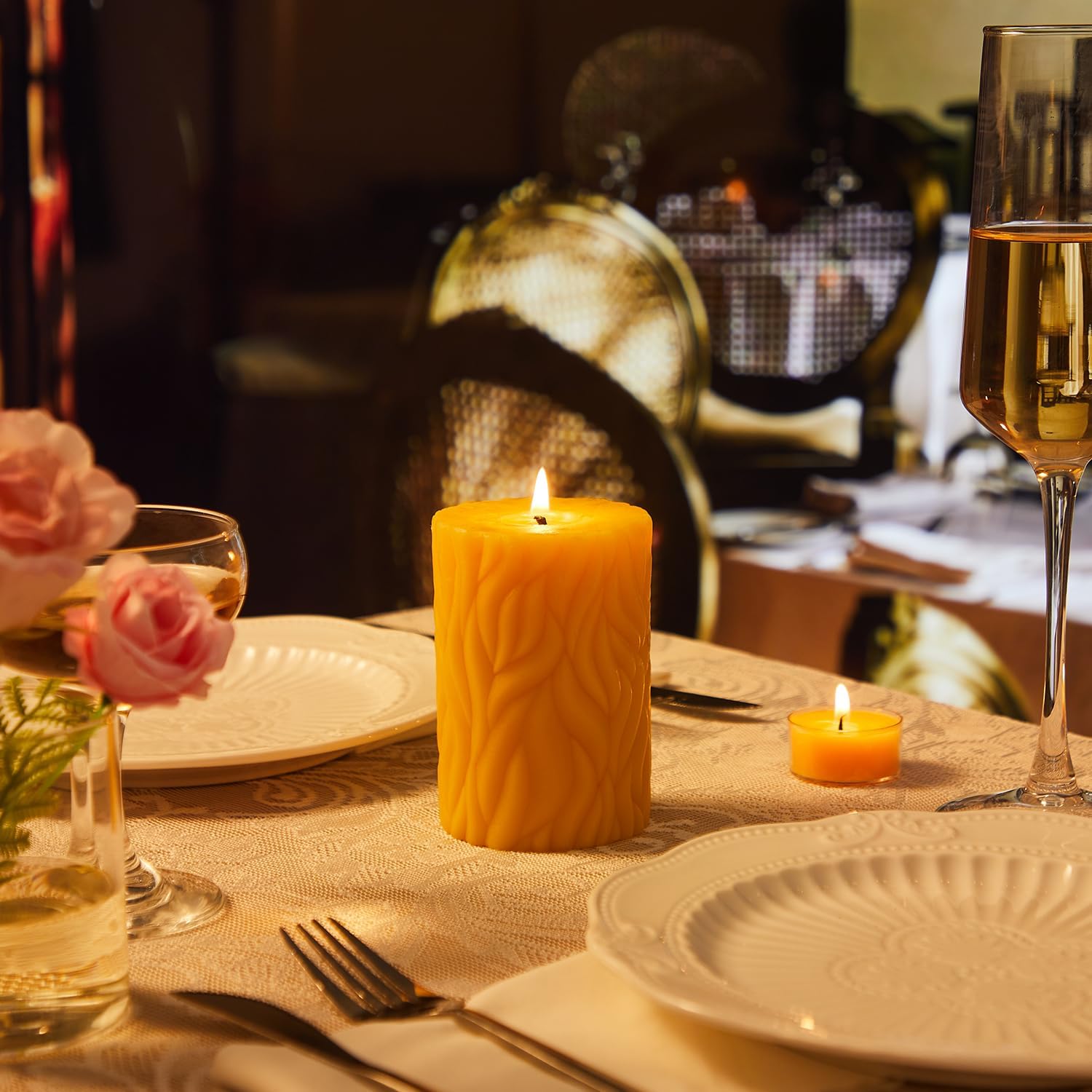 Crenovo Odorless Beeswax Candles for Meditation, 100% Natural Beeswax Pillar Candles 30 Hours Each, Air Purifying, Pet Safe, Handmade, Pure Beeswax Votive Candles 2x3 Inch, 3 Pack Bulk - Image 6