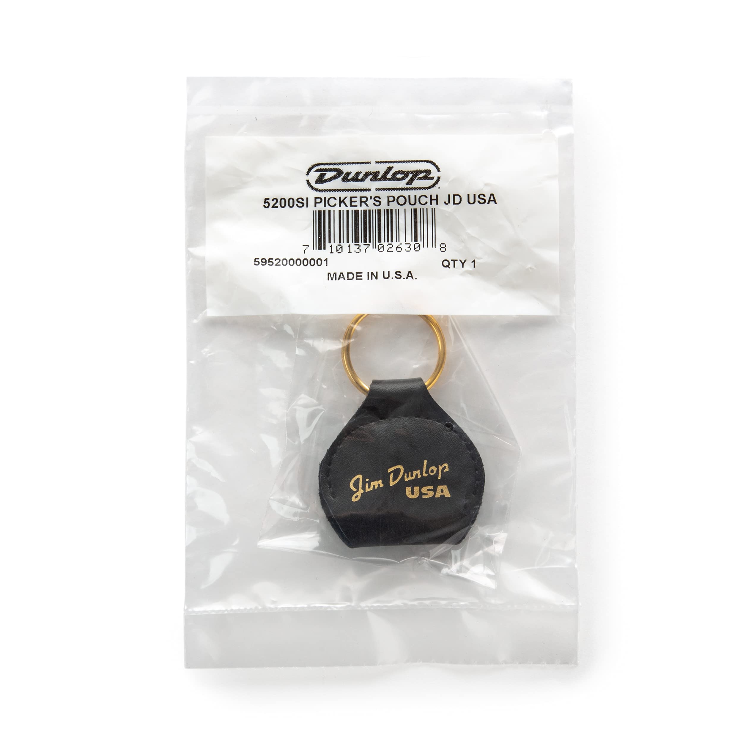 Porta Púas De Guitarra Jim Dunlop - Llavero De Cuero Genuino, Capacidad Para 16 Púas