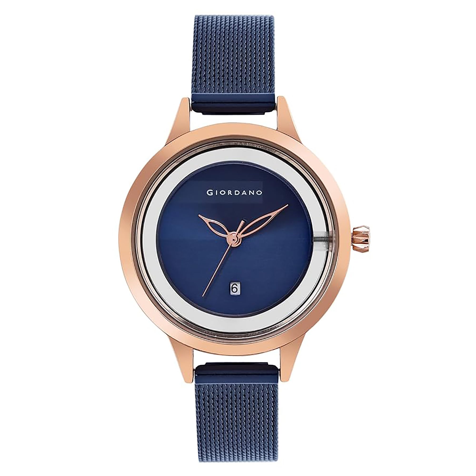 Giordano Analog Watch for Women with See Through Elegant Dial with Stainless Steel Strap|Round Shape Fashion Wrist Watch for Ladies|Girls to Compliment Your Look GD-60010 (B0BC8CBCGM) Amazon Price History, Amazon Price Tracker