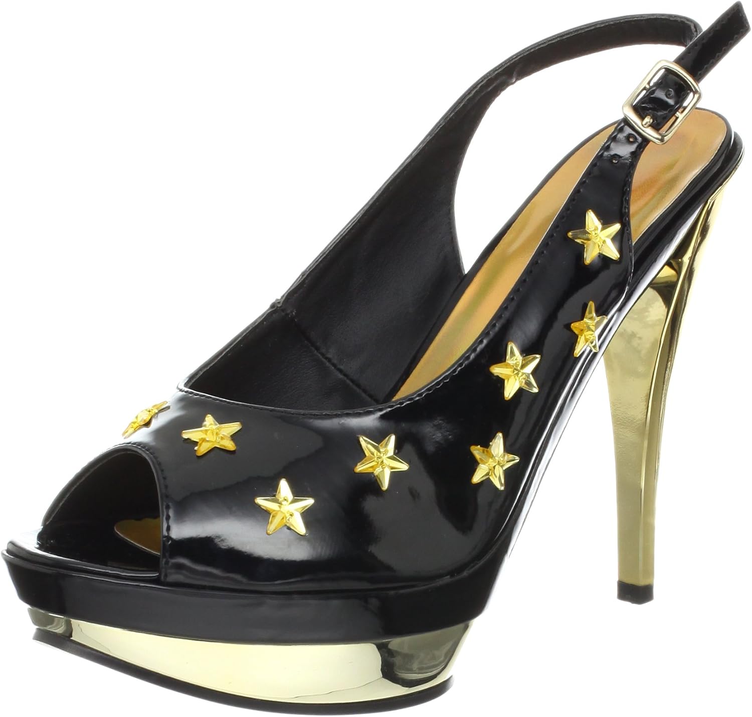 Ellie Shoes Women's Skylar, Black/Gold, 8 M US
