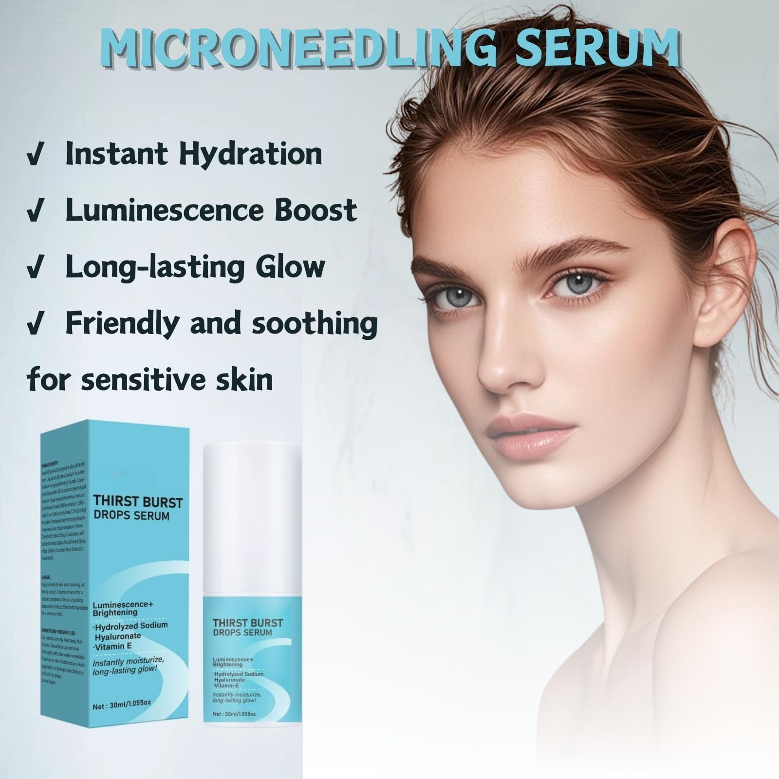 Hyaluronic Acid Serum!Thirst Burst Drops, Plump Complexion, Serum For A Radiant Complexion Instantly & Over Time - Image 3
