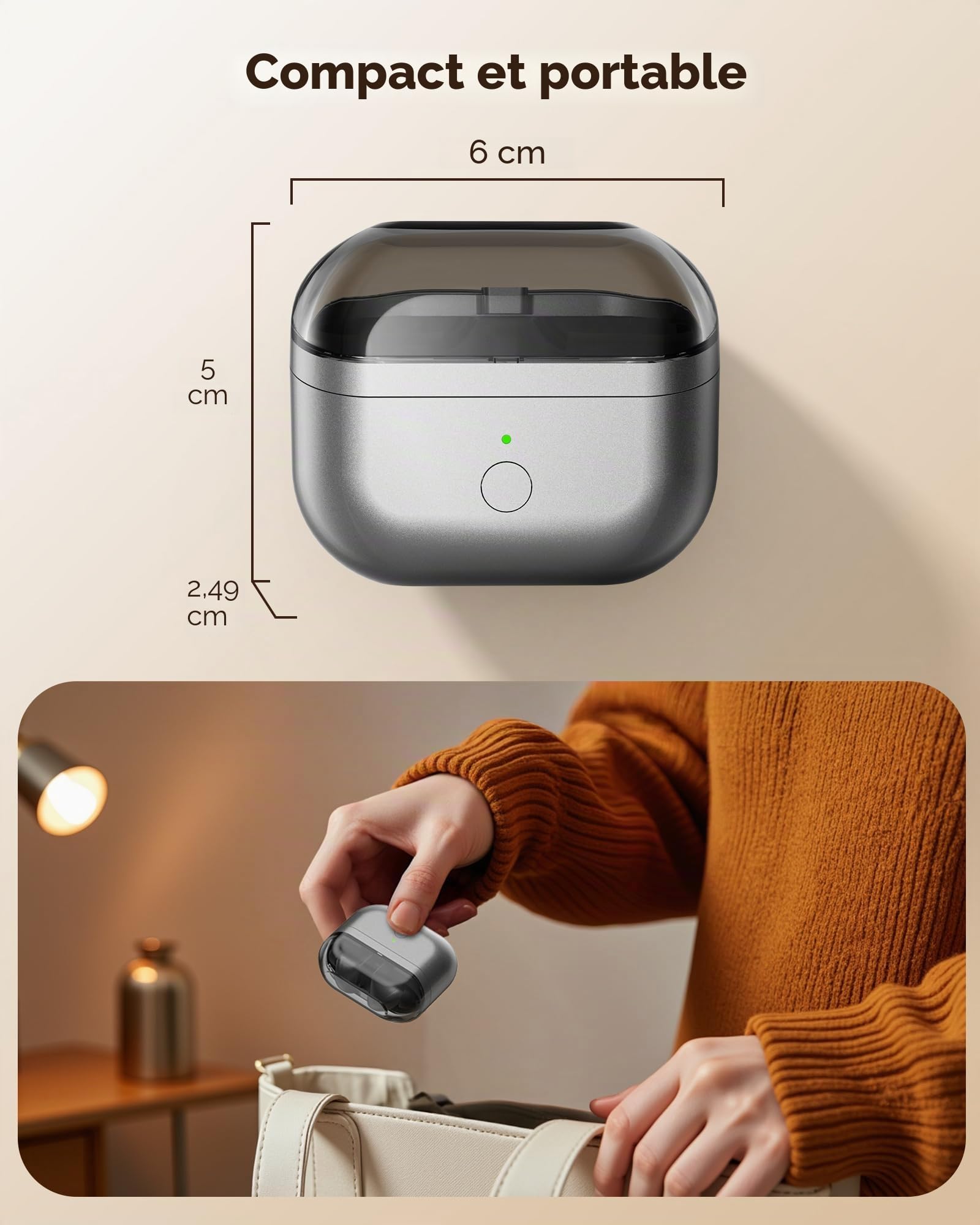leQuiven Boîtier de Charge sans Fil pour Samsung Galaxy Buds 3 Pro, Charge sans Fil et Câblée, Boîtier de Remplacement avec Bouton d’Appairage Bluetooth (Écouteurs Non Inclus)