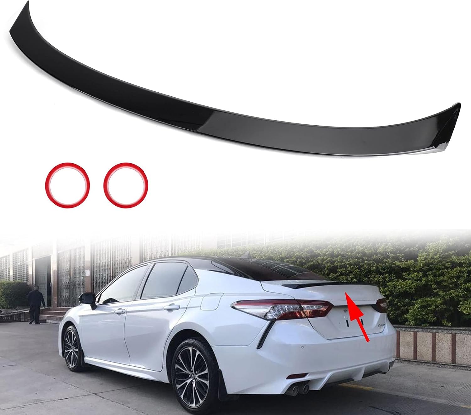 Glossy Black Rear Spoiler Wings Fit for Toyota Camry LE SE XSE XLE 2018-2021(4 Door Model)