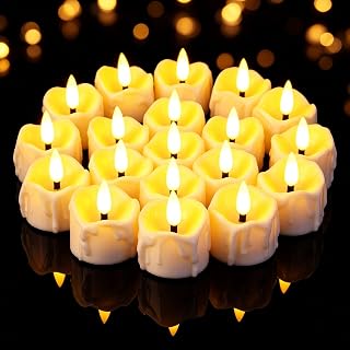 24 Stück LED-Teelichter mit Timer, LED-Teelicht mit Timerfunktion, kleines flammenloses flackerndes elektrisches Künstliche Timer Teelicht mit Batterie für Weihnachts- und Halloween-Dekorationen