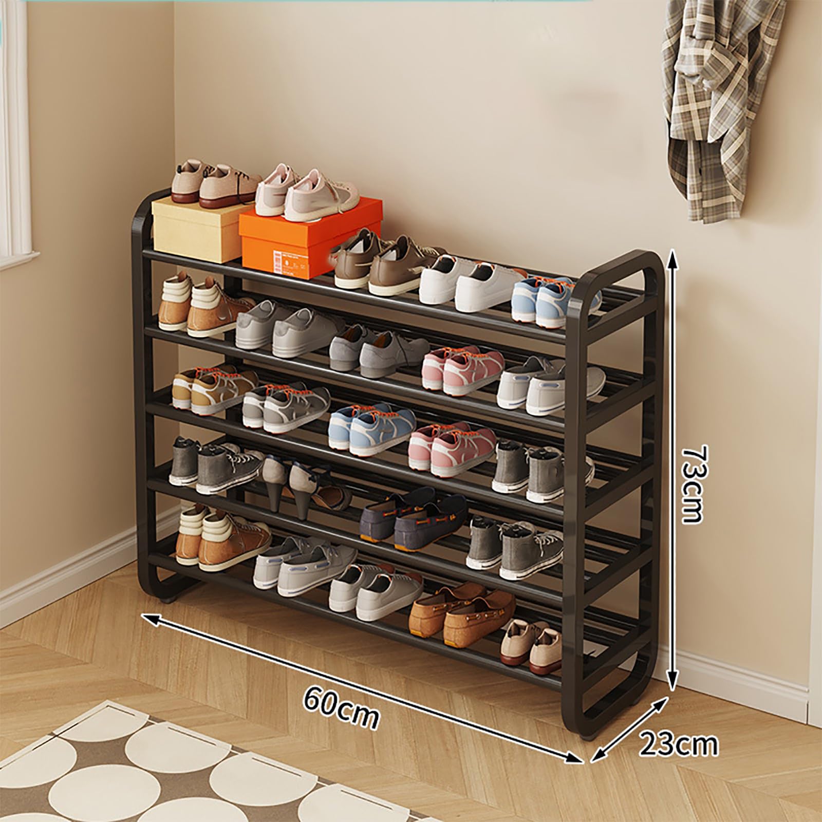 Scaffale per Scarpe a 5 Livelli,Organizer per Scarpe,Organizer ad Alta capacità,può Contenere 25 Paia di Scarpe,per corridoio,Soggiorno,Balcone,Camera da Letto