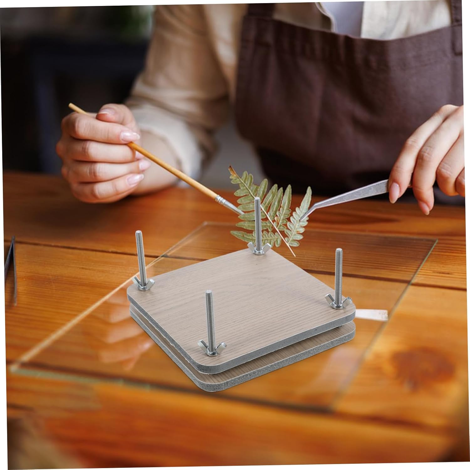 NUOBESTY 1Set Flower Pressing Kit DIY Flower Press Kit for Adults Includes Essential Tools for Plant Specimen Making for Scrapbooking Greeting Cards Craft Projects