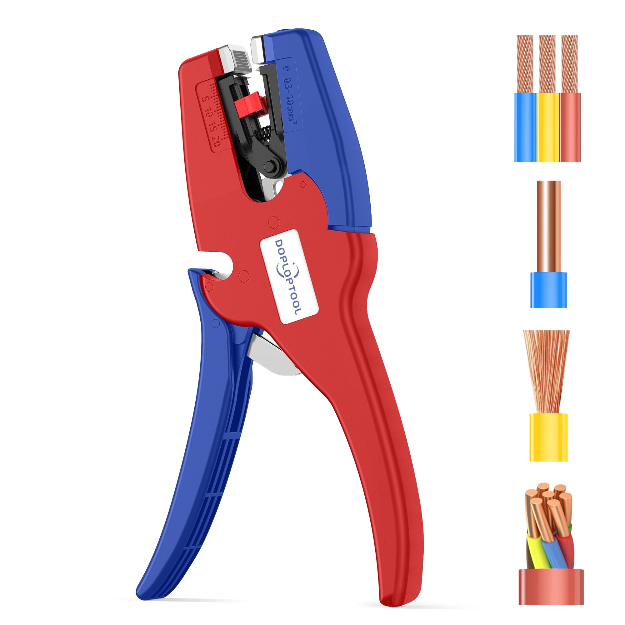 Doplop Abisolierzange Automatisch Kabelabisolierer Kabelabisolierer für Elektroinstallation, Elektronik [AWG 32-7/0.03-16mm²]