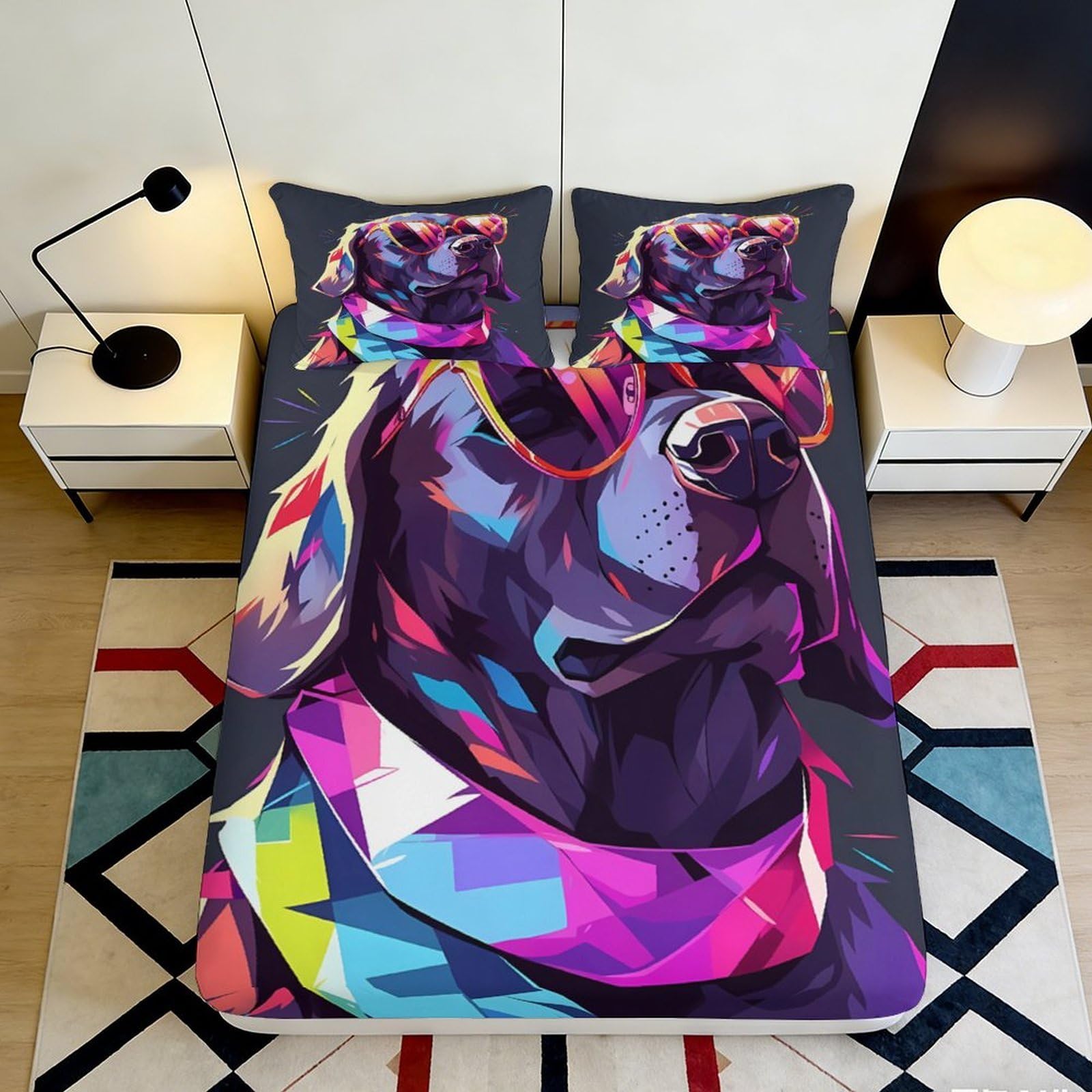 3D Printed Flame Basketball Fitted Sheet Microfiber Deep Pocket Bedroom Bedding for Adults Non-Slip Flame Basketball Mattress Fitted Cover Washable 200x200x25cm