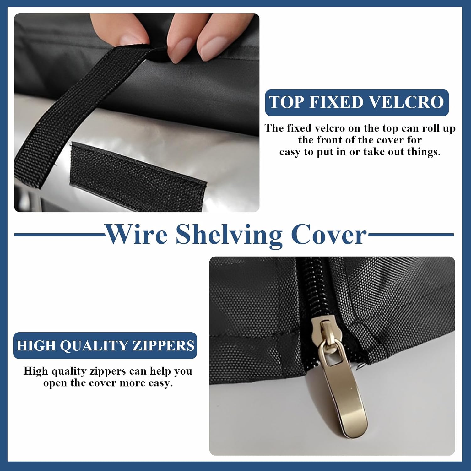 STARVAST Wire Shelf Cover, 600D Heavy Duty Dustproof Shelf Cover, Wire Standing Shelving Covers with Zipper, Outdoor Storage Wire Rack Covers, 36" W x 18" D x 72" H