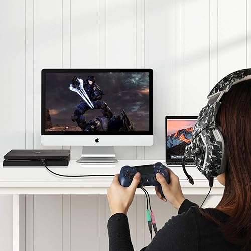 Miniatura 2 de DuKabel - Adaptador de audio USB largo a conector de 0.138 in, adaptador AUX TRS para chip integrado tarjeta de sonido USB para auriculares con