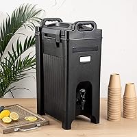 Vista 3 de Restaurantware Cater Tek 5 Gallon Beverage Dispenser 1 Insulated Drink Dispenser - Built-In Handles For Hot and Cold Drinks Black Plastic Beverage