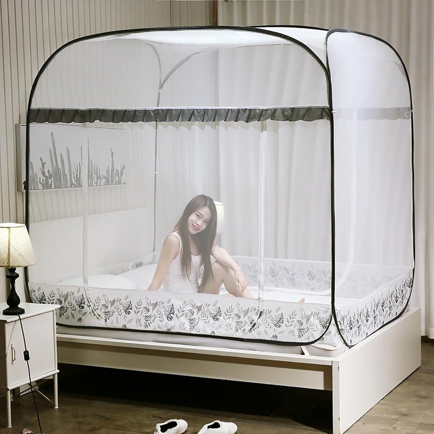 Mosquitera portátil de Viaje, Plegable, para Acampar, con Fondo antimosquitos (1,8 m)