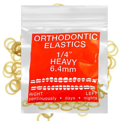 Látex ámbar, 100 unidades, bandas elásticas intraorales elásticas ortodónticas, bandas de goma dentales hechas en Estados Unidos, pesado 14