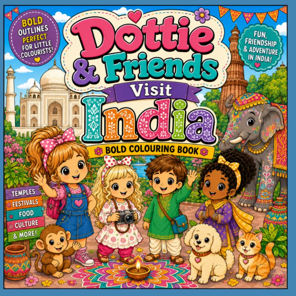 Dottie and Friends Visit India Cosy Colouring Book (Dottie and Friends Fabulous Adventures Colouring Books)