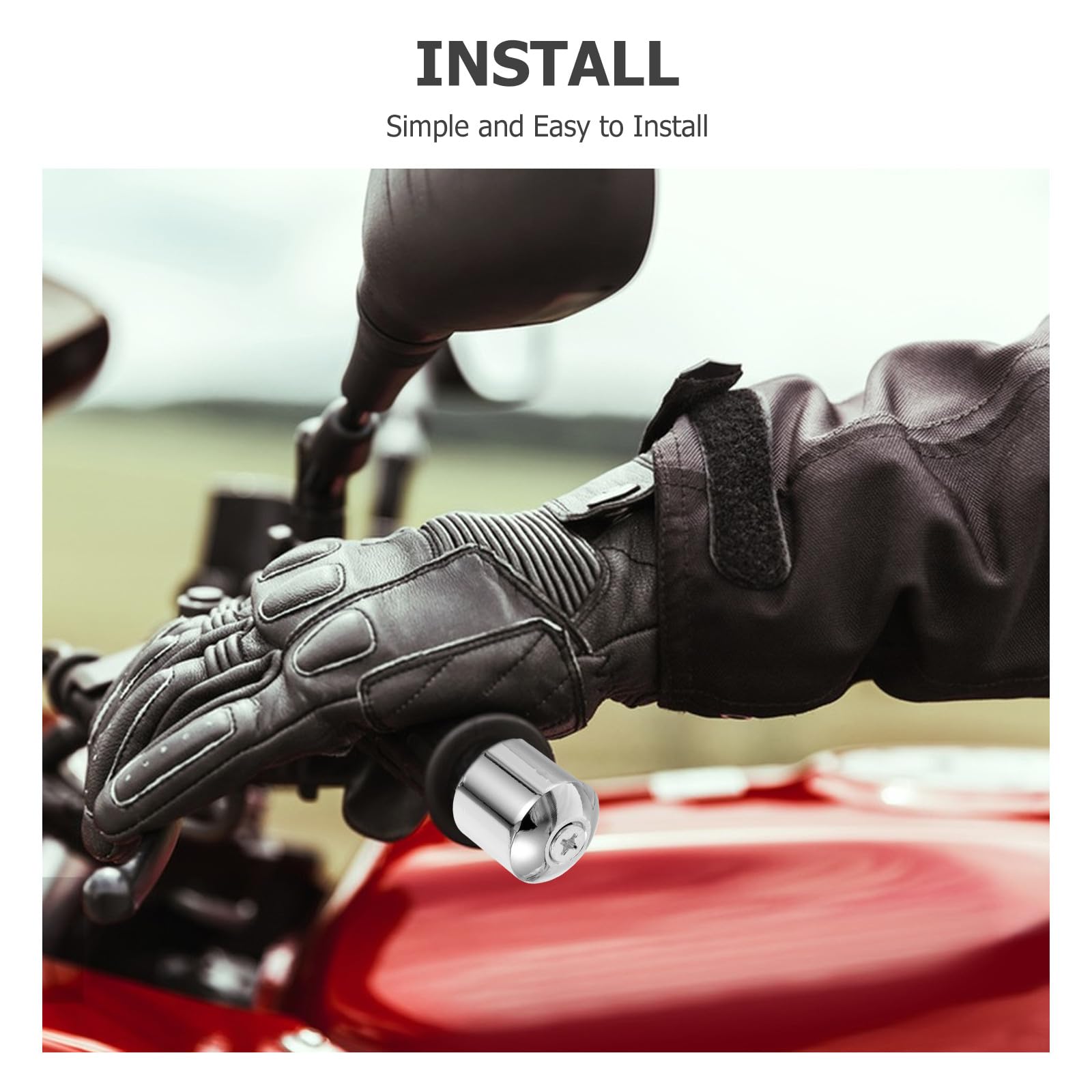 Tappi Manubrio Moto in Metallo Funzione Anti-Caduta e Facile Installazione, Accessori per Bilanciamento Manopole Motociclette