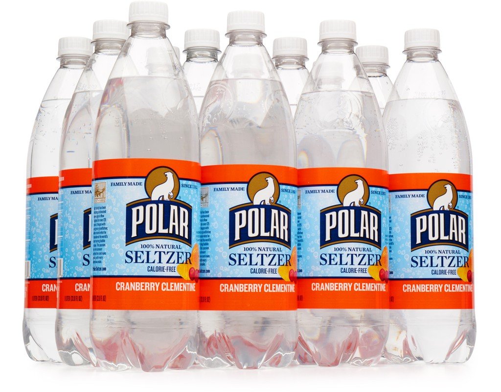 Polar Cranberry Clementine Seltzer 1 Liter Plastic Bottles - Pack of 12