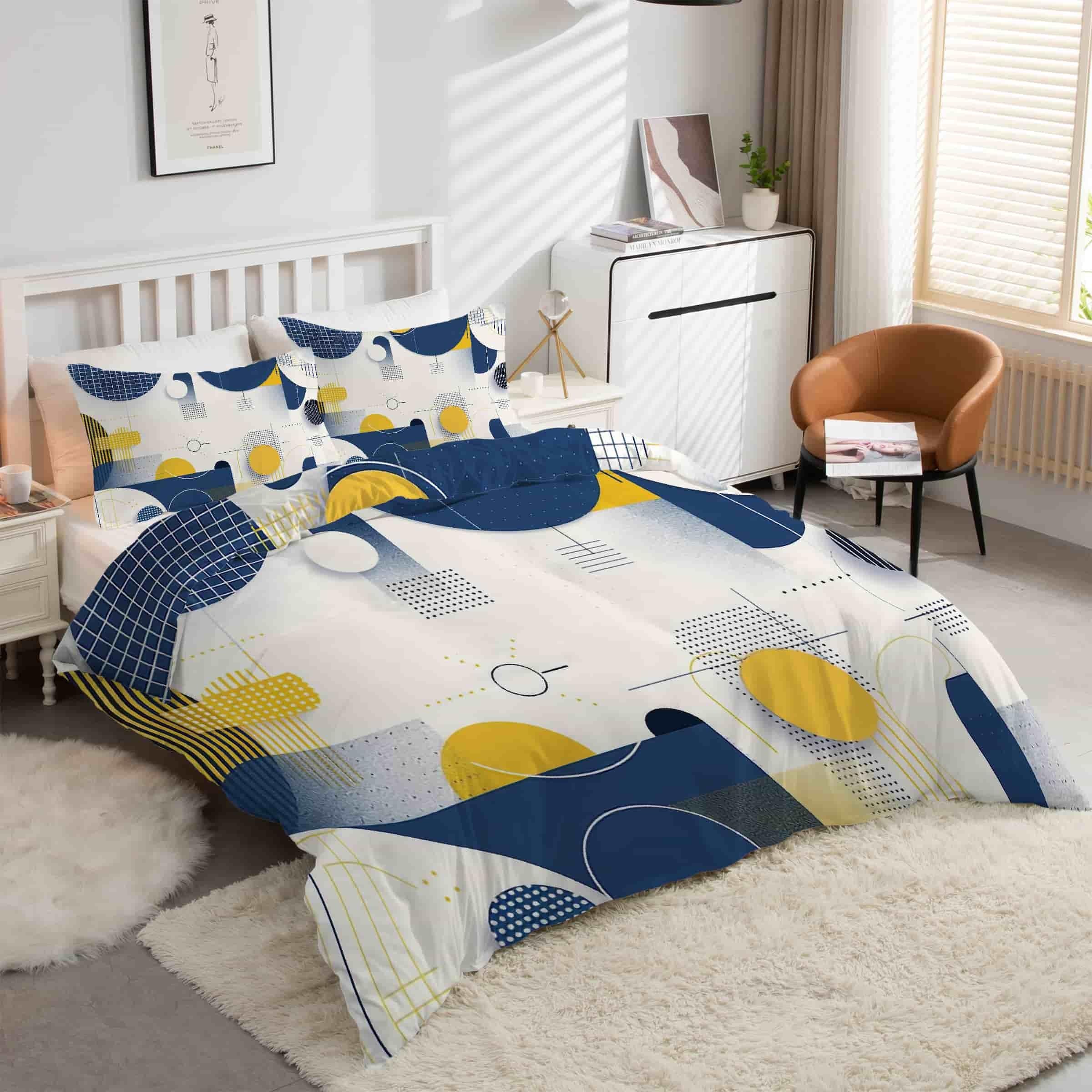 Housse de couette 200x200 ensemble de literie microfibre linge de lit géométrique 3pcs