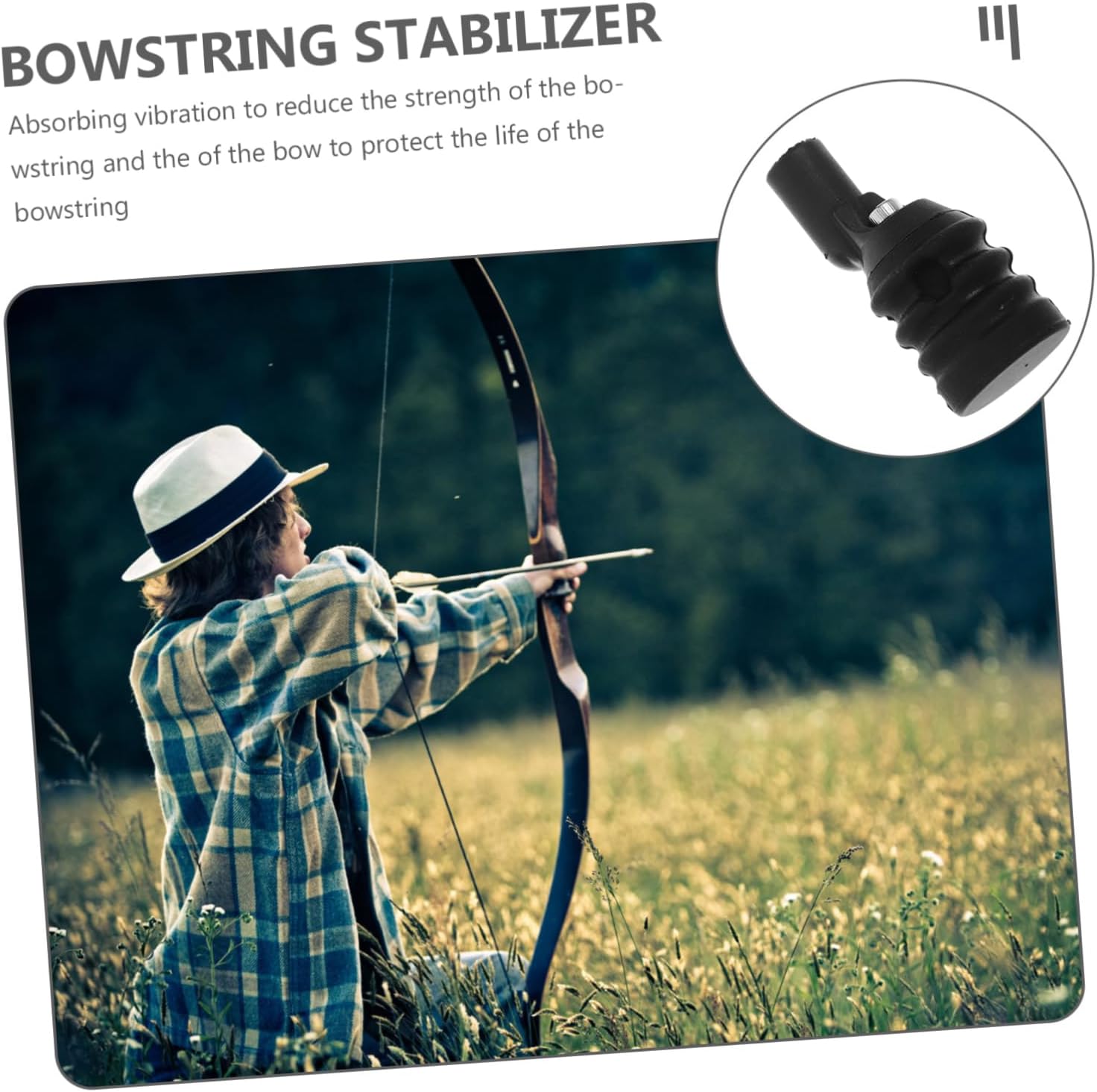 Sosoport 2pcs Archery Stabilizer Bow Vibration Broadband Damper Absorber Compound Bow Stabilizer Bowstring Bow and