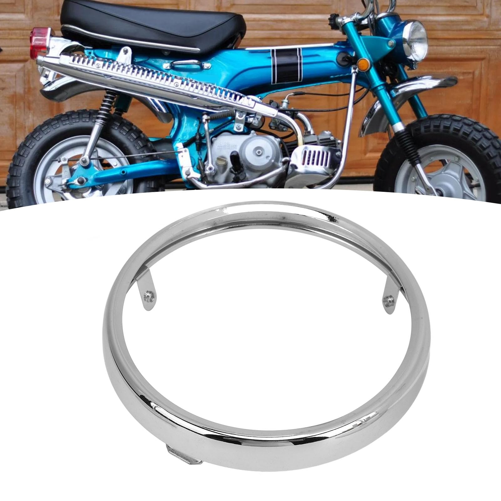 Amazon | クロームラウンドヘッドライトリング 6インチ ヘッド