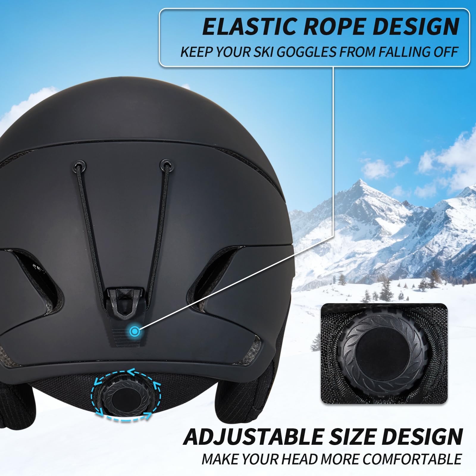 VCOROS Skihelm mit Skibrille Skimaske,DXH811 Skihelme für Unisex mit Abnehmbare Ohrpolster Atmungsaktiver Belüftungssystem UV Verstellbarer Snowboard Helm für Skifahren