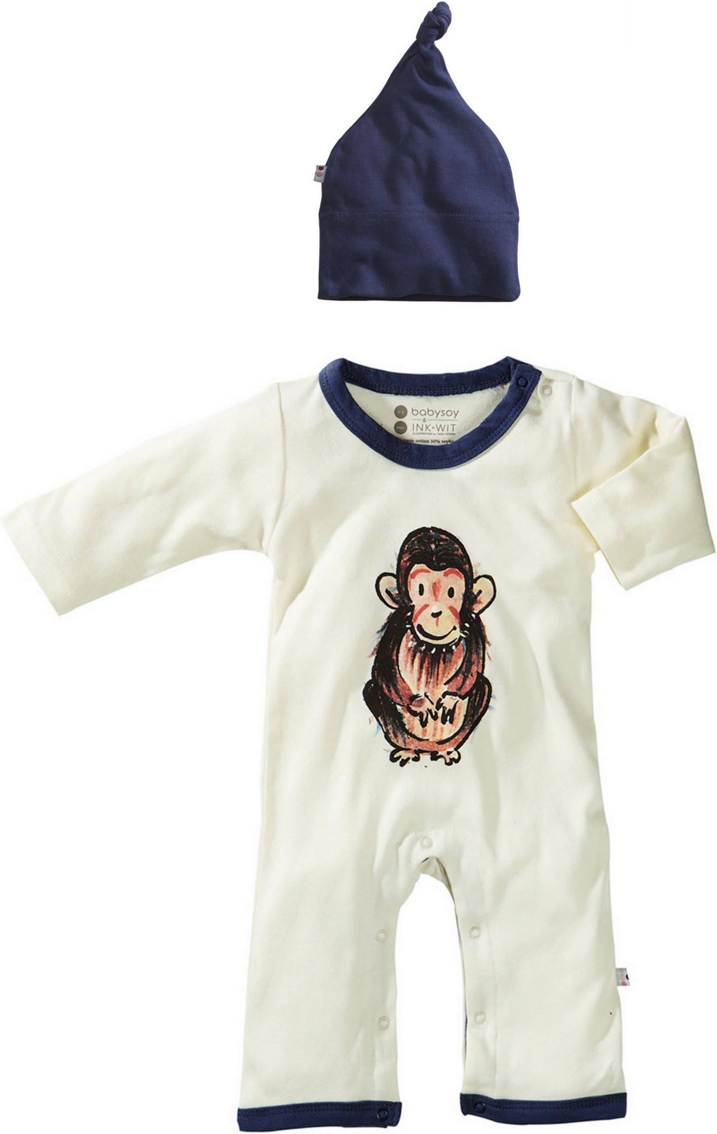 Babysoy-Janey Baby One Piece Baby Boy Gift Set-Organic, Chimp