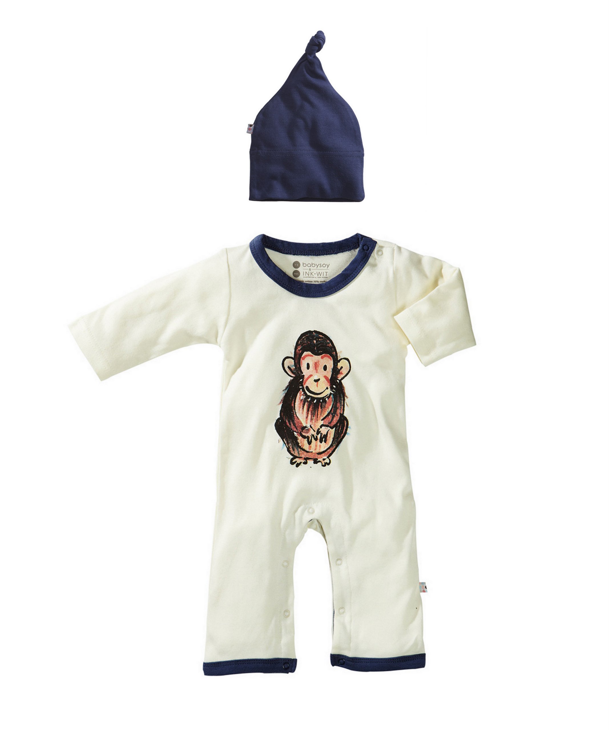 Babysoy-Janey Baby One Piece Baby Boy Gift Set-Organic, Chimp