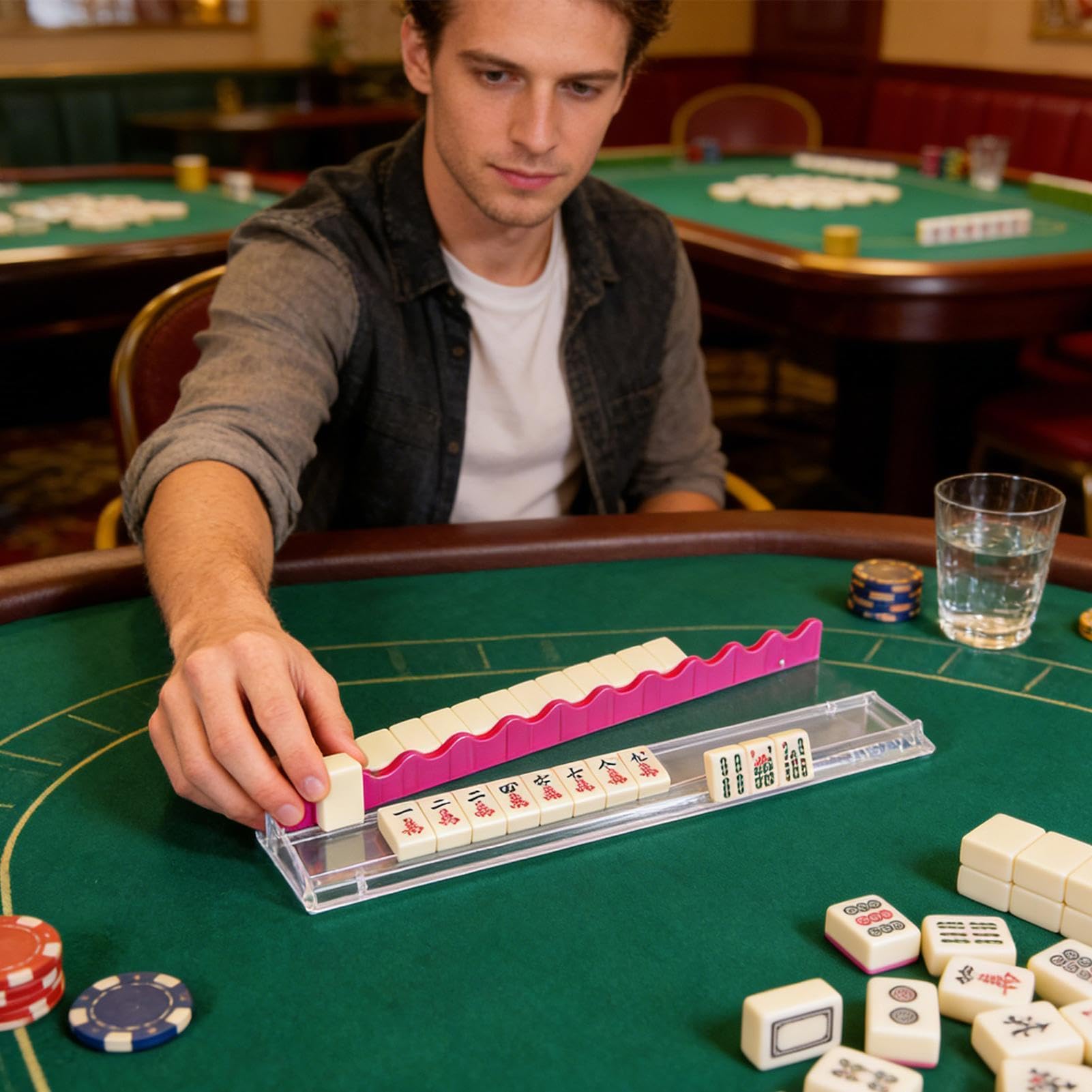 Spingitori per il del Mahjong per Stanza dei Giochi in Acrilico Trasparente