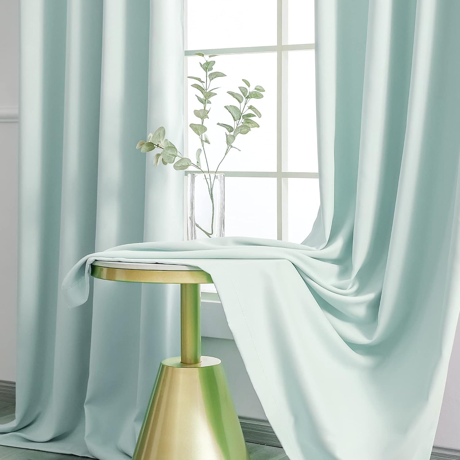 YGO Aqua Curtains Grommet Top Thermal Insulated Curtain Panels for Bedroom Kids Room 52W x 63L Set of 2 Panels Aqua image 5