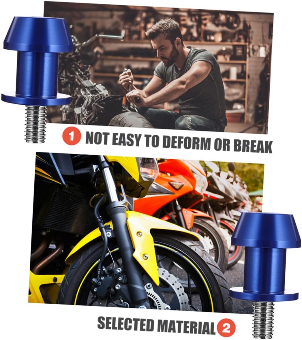 4pcs 8mm Blue Cnc Universal Motorcycle Swingarm Spools Sliders Stand Screws Compatible with Sportbike Rear Swing Arm for Motorbike Maintenance