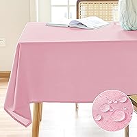 Vista 54 de AUSSPVOCT 2 manteles de lino texturizado para mesa rectangular, 52 x 70 pulgadas, mantel rectangular impermeable, lavable, tela para mesa