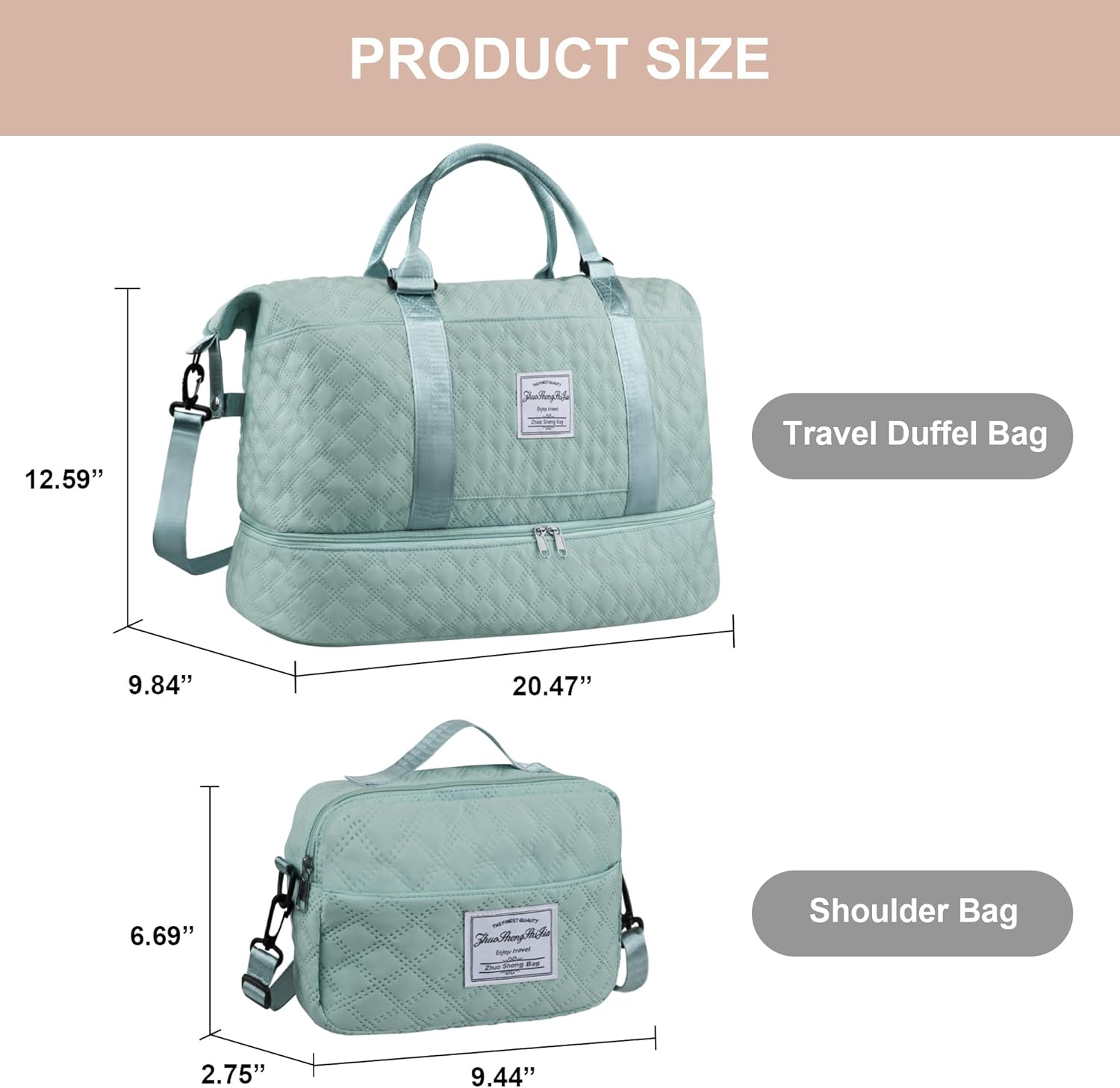 Travel Duffel Bag Weekender Overnight Bag for Women Carry On Gym Bag Travel Essentials - Image 2