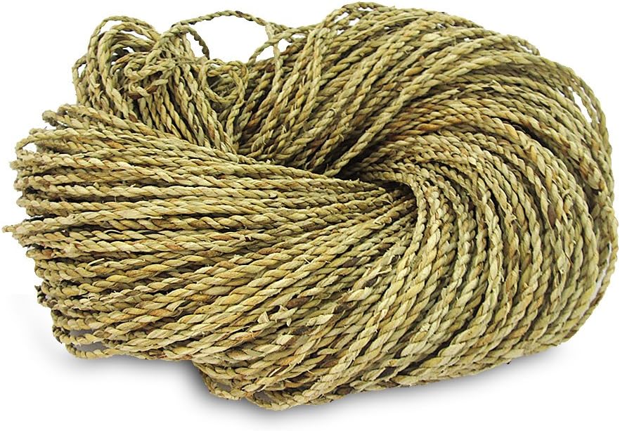 109 yards of Natural Handwoven Twisted Cord/Rope/String, 2 Ply Straw Water hyacinth Twine Rope
