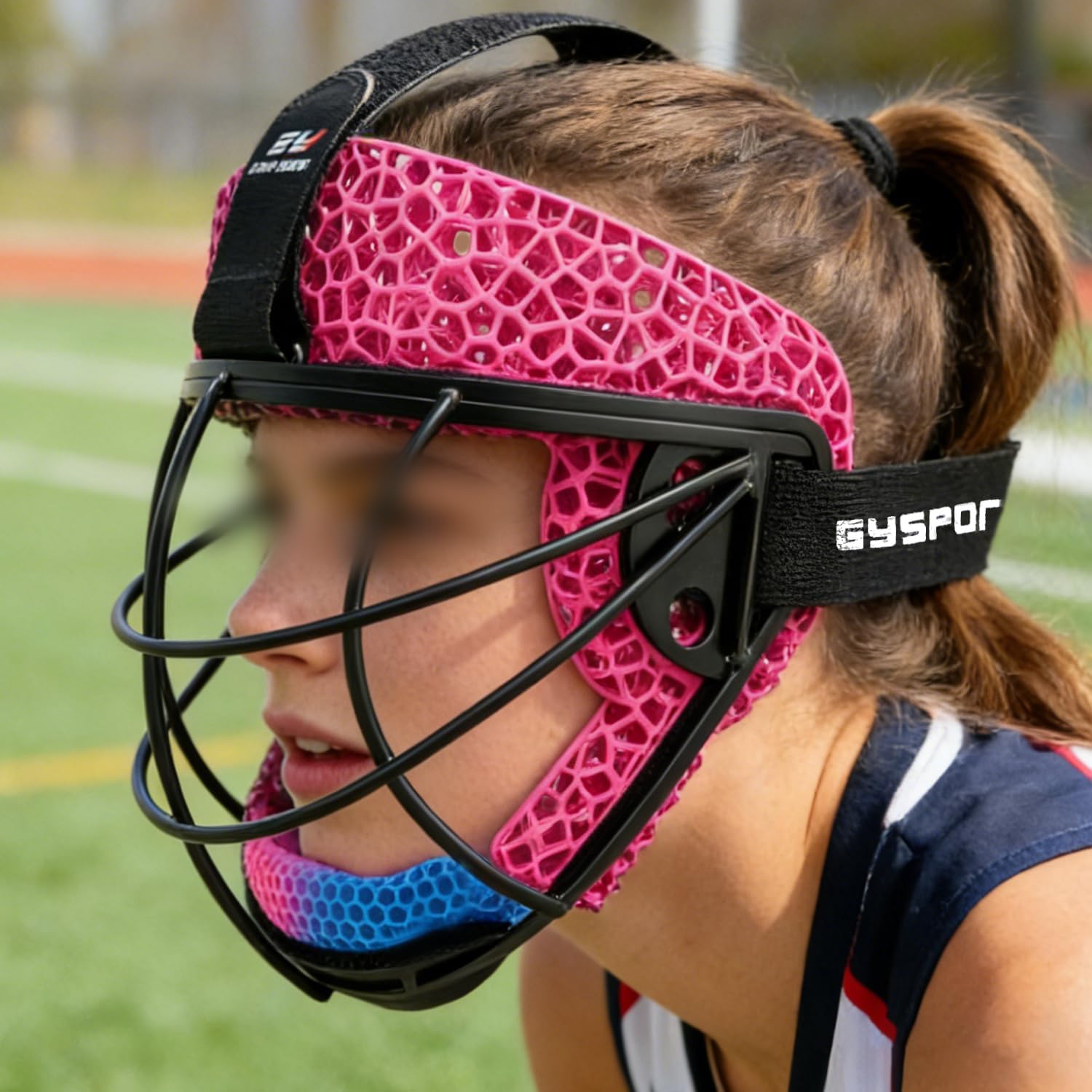 GY Field Hockey Face Mask for Goalkeepers/Penalty Corner Defenders with 3D Printed Nano PU Padding & 4.5mm Stainless Steel